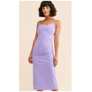 Bardot | Helena Croc Faux Leather Midi Dress In Lilac | Small (4)